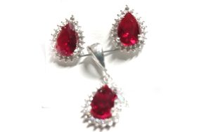 CONJUNTO ZIRCONIA ROJA